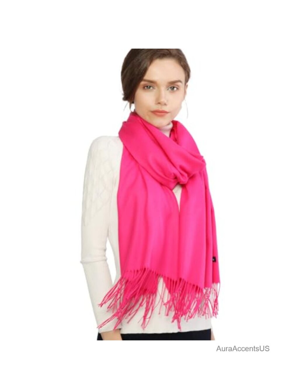 Fringe Pashmina Shawl Wrap Scarf Soft Cozy Winter Evening Wedding